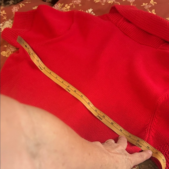 Lauren Ralph Lauren Red Short Sleeve Cardigan - Picture 7 of 7
